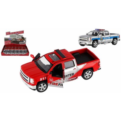 Kinsmart Teddies Auto Chevrolet 2014 Silverado Policie/Hasič kov/plast 13cm na zpětné nat. – Zbozi.Blesk.cz