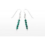 SVĚT KAMENŮ s.r.o. Stříbrné náušnice malachit fazetovaný 3 mm 00256759 – Zboží Mobilmania