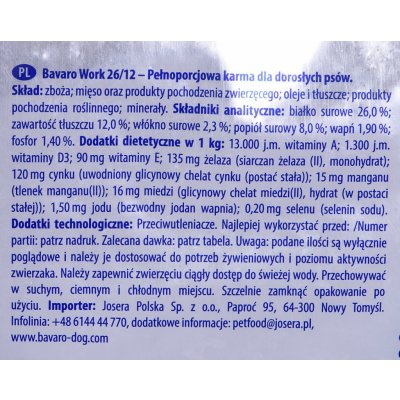 Bavaro Work Adult 26/12 18 kg – Sleviste.cz