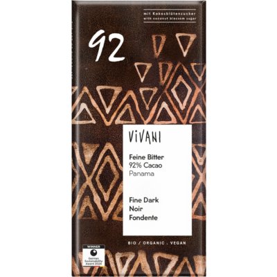 Bio hořká čokoláda 92% s kokosovým cukrem VIVANI 80 g – Zboží Mobilmania