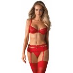 Sexy souprava měkký materiál nastavitelná ramínka kostice Červená – Zboží Dáma