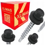 Samořezný střešní farmářský šroub KLIMAS 4,8 x 35 TX RAL 7016 Antracitově šedý s podložkou EPDM (250 ks/bal) – Zbozi.Blesk.cz