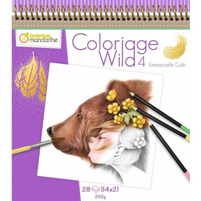 Umělecké omalovánky Coloriage Wild 4 GY093 antistresové omalovánky Emmanuelle Colin