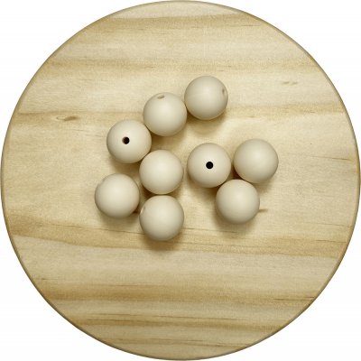 Silikonový korálek 15mm - kulatý Barva korálků: Béžová – Zboží Dáma