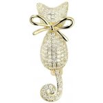 Gaira brož Kočička 32131 zlatá – Zboží Dáma