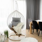 Zahradní houpací závěsné křeslo z technorattanu Fabien White PATIO 47151 – Hledejceny.cz