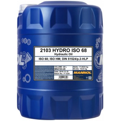 Mannol Hydro ISO 68 20 l – Zboží Mobilmania