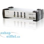 Aten CS-1734A KVM přepínač 4-port KVMP USB+PS/2, usb hub, audio, 1.2m kabely – Zbozi.Blesk.cz