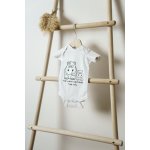 Černá na bílé bodyčko LÁSKA krátký rukáv – Zboží Mobilmania