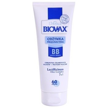 L'Biotica Biovax Weak Hair posilující kondicionér pro oslabené vlasy LactiRicinum Oleo ComplexParaben & SLS Free 200 ml