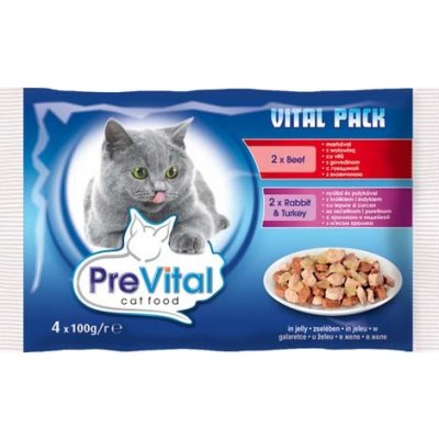 PreVital hovězí & králíka & krúta v žele 4 x 100 g – Hledejceny.cz