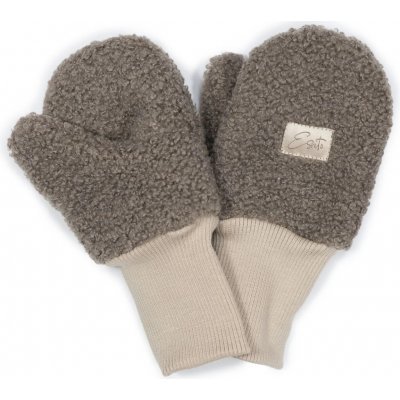 Zimní palcové rukavice Teddy fleece double Brown hnědá – Zboží Mobilmania