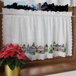 Dekorační krátká vánoční vitrážová záclona do kuchyně ZIMA 100x60 cm MyBestHome – Hledejceny.cz