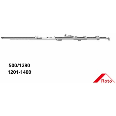 Roto Křídlové nůžky OS Roto NT 1201 - 1400 mm 500/1290 mm počet čepů / Typ čepů: 1 / E 260215 – Zbozi.Blesk.cz