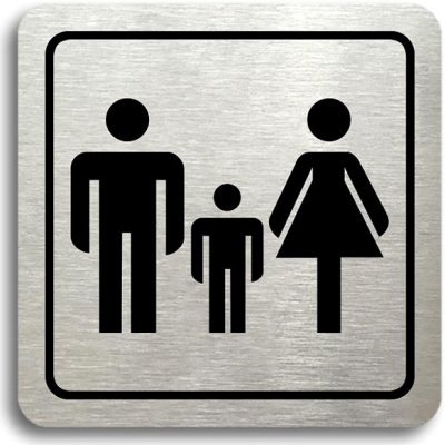 Accept Piktogram "rodiny s dětmi" (80 × 80 mm) (stříbrná tabulka - černý tisk) – Hledejceny.cz