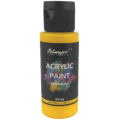 Artmagico akrylové barvy Premium 59 ml Mid Yellow – Zboží Mobilmania