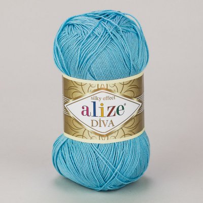 Pletací / háčkovací příze Alize DIVA 346 modrá, jednobarevná, 100g/350m – Hledejceny.cz