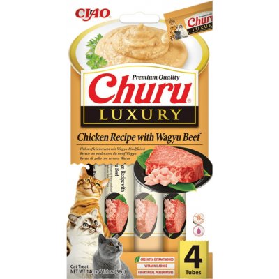 Churu Cat Luxury Chicken Recipe with Wagyu Beef 4 x 14 g – Zboží Mobilmania
