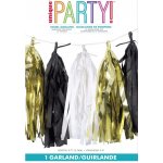 Střapcová girlanda zlatá bílá černá – Sleviste.cz