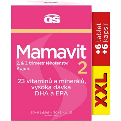 GS Mamavit 2 Těhotenství a kojení XXL 36 tablet + 36 kapslí – Hledejceny.cz