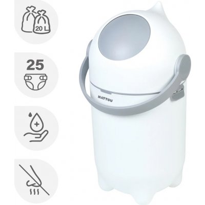 Nattou Koš na pleny Dropy White 27 cm 20 litrů – Zboží Dáma