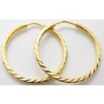 Klenoty Budín Gravírované zlaté kruhy náušnice 2,6 cm 585/1,98gr HK2058 – Sleviste.cz