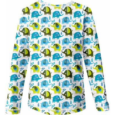 Wamu dětské tričko s dlouhým rukávem Slůňata bílá modrá – Sleviste.cz