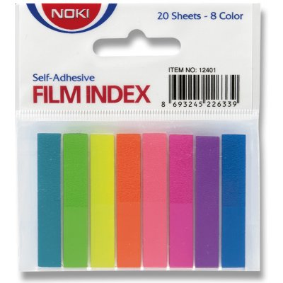 Noki Film Index - samolepicí záložky - 46 × 8 mm, 8 barev × 20 ks – Zboží Dáma