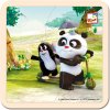 Dřevěná hračka Bino Puzzle Krtek a Panda koloběžka