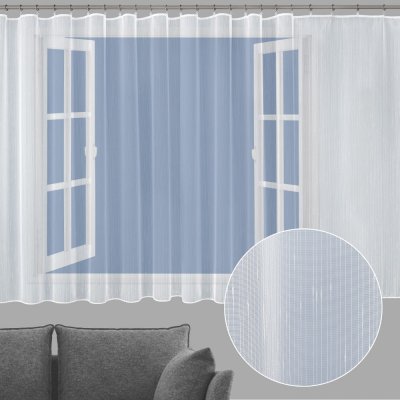 Záclona bílá s olůvkem vzor Prší - ZAC-023 výška 160 cm Šití na míru – Zboží Mobilmania