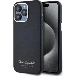 Karl Lagerfeld Grained PU Hotel RSG Zadní Kryt pro iPhone 15 Pro Max Black KLHCP15XPGWCMKHK