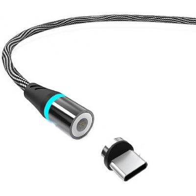 W-star KBMG2BKW1C magnetický USB / USBC, 3A, 1m, černý, bílý