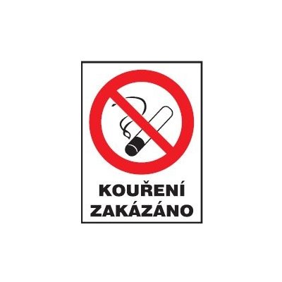 Výstražná tabule Kouření zakázáno 120x160, samolepka – Zboží Mobilmania