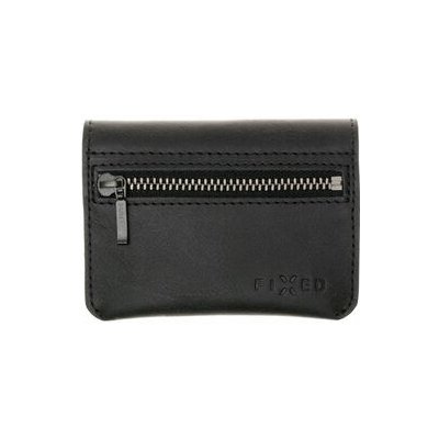 Kožená peněženka FIXED Tripple Wallet for AirTag z pravé hovězí kůže černá