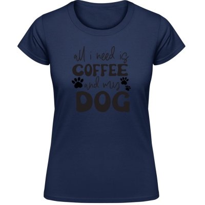 Gildan soft-style Vše co potřebuji je káva a můj pes Námořnická – Zboží Mobilmania