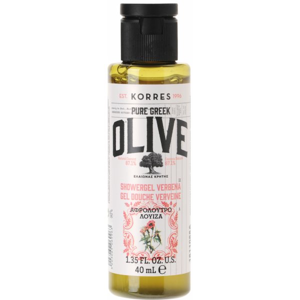 Sprchový gel Korres Pure Greek Olive sprchový gel s řeckým extra panenským olivovým olejem s vůní verbeny 40 ml