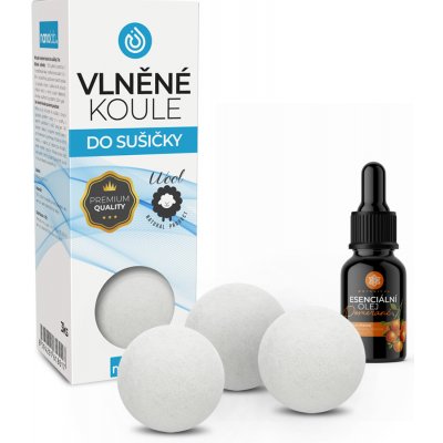 Nanolab přírodní vlněné koule do sušičky 3 ks + esenciální olej LeFleur Tea Tree 10 ml – Hledejceny.cz