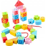 Jouéco dřevěné navlékací tvary 34ks – Hledejceny.cz