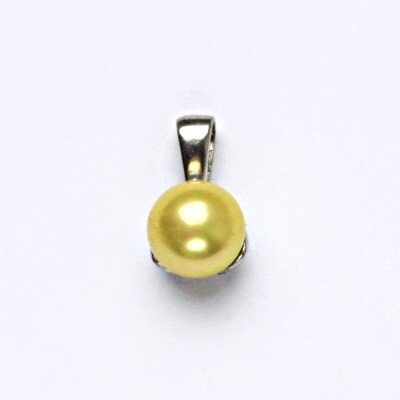 Čištín Stříbrný přívěšek s um. perlou, žlutá perla se skutečným perleťovým leskem P 1351