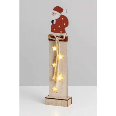 Emos DCWW11 LED dekorace dřevěná Santa 46 cm 2x AA teplá bílá časovač – Hledejceny.cz