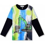 dětské tričko s bagrem a dlouhým rukávem tmavě modrá – Zboží Dáma