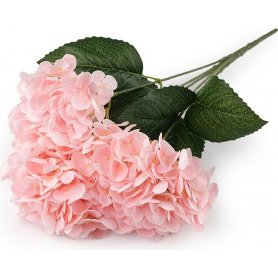 Umělá kytice hortenzie Varianta: 3 růžová sv., Balení: 1 ks – Zbozi.Blesk.cz