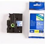Páska Brother TZE-555, 24mm, modrá/bílá, laminovaná, délka 8m – Zboží Živě