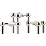 STOFF NAGEL Designový svícen STOFF Nagel Chrome – set 3 ks, stříbrná barva, kov – Zboží Dáma