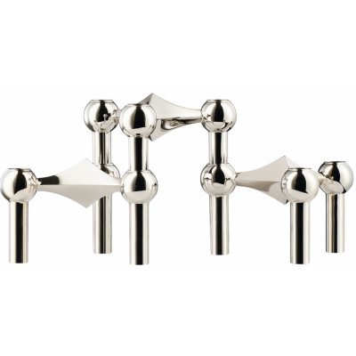 STOFF NAGEL Designový svícen STOFF Nagel Chrome – set 3 ks, stříbrná barva, kov – Zboží Dáma