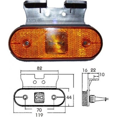 Svítilna poziční boční 24v/1,3w 119x75x16 led verze schmitz s držákem 21200004_A, , , – Hledejceny.cz