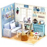 KIK Dřevěný domeček pro panenky obývací pokoj LED DIY model 3016 – Zbozi.Blesk.cz