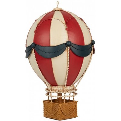 Clayre & Eef Červeno-béžová kovová závěsná dekorace horkovzdušný balón - Ø 26*42 cm – Hledejceny.cz