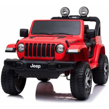 Beneo elektrické autíčko Jeep Wrangler dvoumístné kožená sedadla Rádio s Bluetooth přehrávačem SD / USB vstup Pohon 4x4 12V10Ah Baterie EVA kola Odpružené nápravy 24 GHz červená