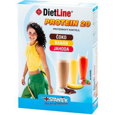 DietLine PROTEIN 20 proteinový koktejl s příchutí vanilka 3 x 25 g – Sleviste.cz